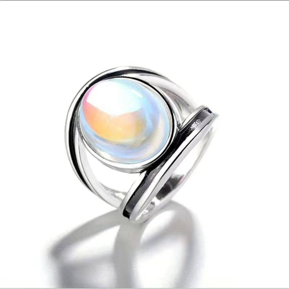 NEW MOONSTONE Ring Sterling Silver - Picture 1 of 3
